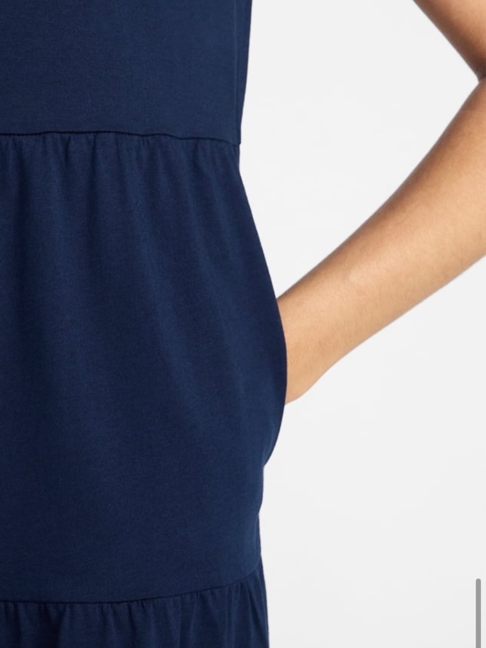 Time and Tru Navy Short Sleeve Tiered Dress with Pockets Sz XXL - Picture 3 of 10